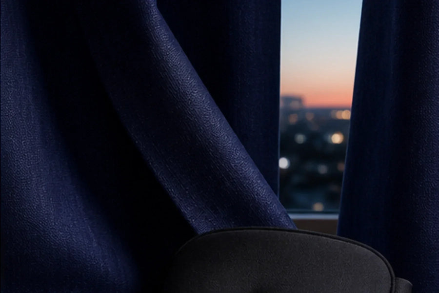 Block the Light bedroom-environment collection in cool blue dusk light