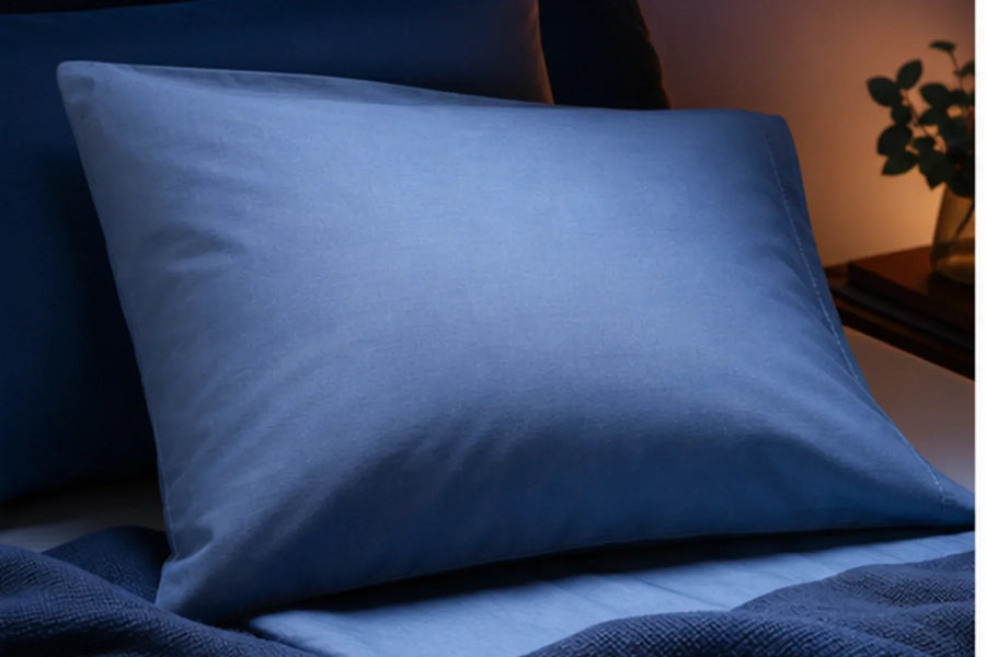 Cool the Bed bedroom-environment collection in cool blue dusk light