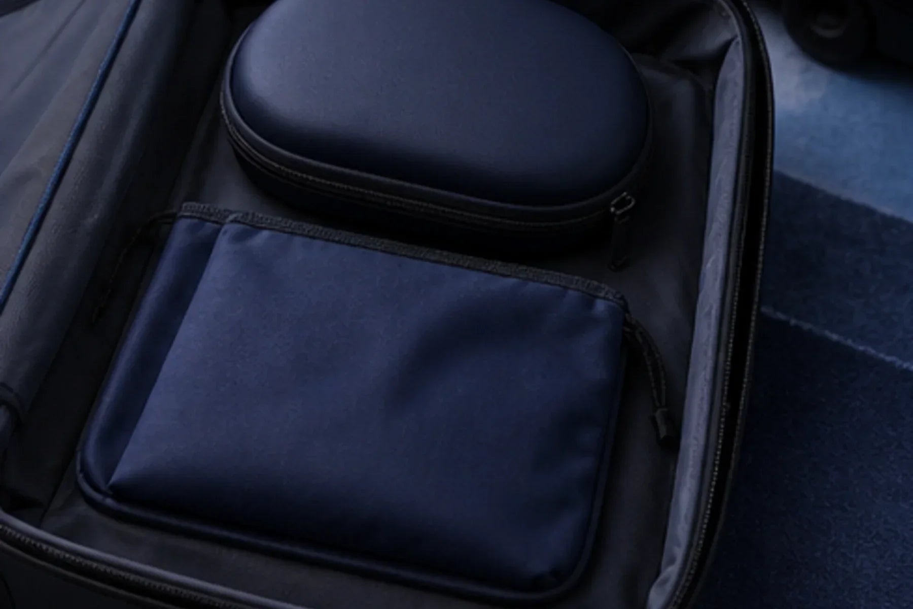Travel & Reset bedroom-environment collection in cool blue dusk light
