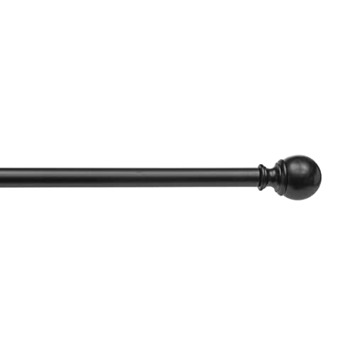 Adjustable Curtain Rod for Windows with Round Finials, 1-Inch Rod, 36" to 72", Black, 1-Pack - view 4