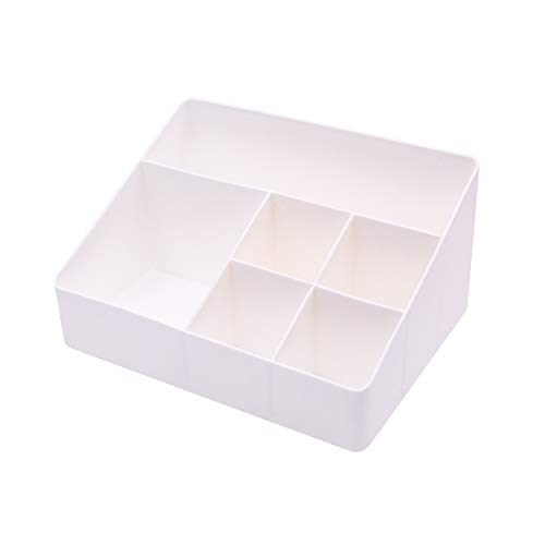 Home Organizer Bedside Table Organizer Makeup Organizer |Cosmetics Storage Box - 6 Compartments (White) - view 2