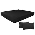 Bundle Set of Stretch Fitted Sheet and Pillow Cases - Black, Queen