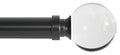 Drapery Treatment Window Curtain Rod - Acrylic Ball 1 inch Pole. 48 to 86 Inch. Black