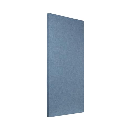 Sound Absorbing Acoustic Panel with Sona Fabric, NRC 1.0, Fire Rated, 24" x 48" x 2" (Light Blue)