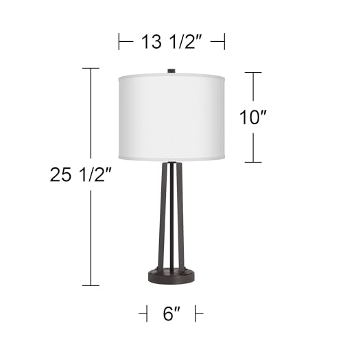 25 1/2" High Table Lamps Set of 2 Susan Dark Bronze Brown USB Charging Port - view 4