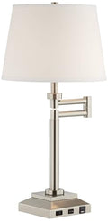 Camber 28" Tall Desk Lamp Workstation Swing Arm USB and Outlet Hotel