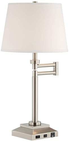 Camber 28" Tall Desk Lamp Workstation Swing Arm USB and Outlet Hotel