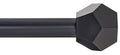 Drapery Treatment Window Curtain Rod - Faceted Hexagonal 1 inch Pole. 48 to 86 Inch. Black