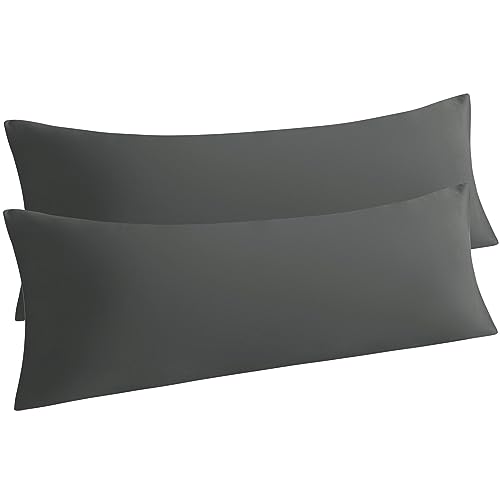 Body Microfiber Pillowcases, Set of 2, Dark Grey