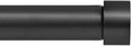 Curtain Rod for Windows 48 to 86 Inch – 1 Inch Telescoping Drapery Rod, 2 Long Sections, End Cap Finials, Black