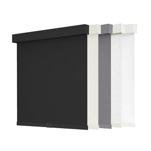 Cordless Blackout Roller Shades, 20" W x 72" H, Black