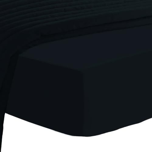 Pure 100% Cotton King Fitted Sheet 800 Thread Count Black