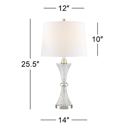 Copeland 25 1/2" High Table Lamp USB Set of 2 Silver Chrome Glass Modern - view 4