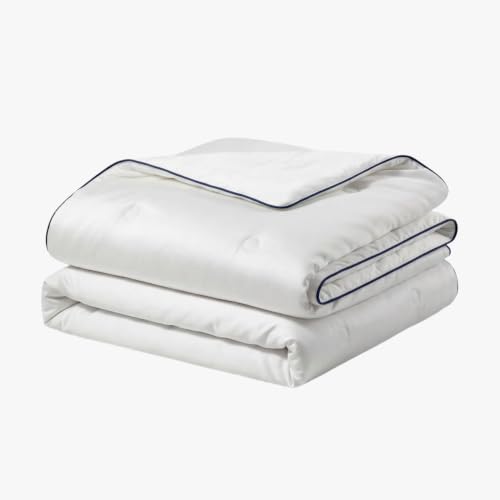 All-Season Silk Comforter, Quilt and Duvet Insert for Hot Sleepers, 100% Silk Fill with 100% Cotton Shell, Luxuriously Soft, Moisture-Wicking, White, Silk Weight: 3.2lbs - Queen Size (90" x 90")