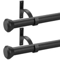 2 Pack Telescoping Curtain Rods, Side Curtain Rods 1Inch Diameter Drapery Rods 12-20Inch Length Adjustable Rod with Brackets Window Treatment-Frosted Black