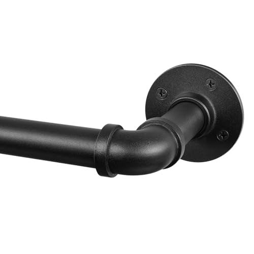 1” Wrap Around Blackout Curtain Rod, 72-144 Inch, Black