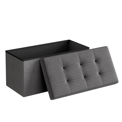 30 Inches Folding Storage Ottoman Bench, Load 660 lb