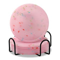 Silicone Coasters with Holder, Cute Drink Coaster for Nightstand, Glow in Dark, Gift Idea,Cup Coaster for Drinks, Desk Coasters in Office，Sprinkle Coaster, Rubber Coaster Set, 6 pcs, Pink
