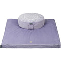 Meditation Cushion & Zabuton Meditation Mat Bundle- Premium Velvet Meditation Pillow for Women and Men,Washable Cover, Buckwheat Round Floor Pillow & 100% Cotton Square Floor Cushion