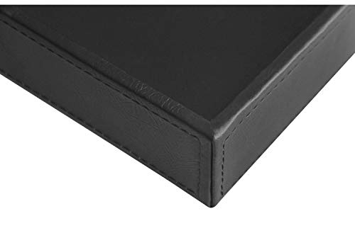 Valet Tray Nightstand Organizer Leather Catchall Tray for Perfume,Jewelry,Key and Remote on Counter or Dresser(Black) - view 3