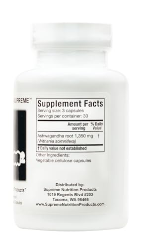 Supreme Nutrition Ashwagandha Supreme, 90 Pure Ashwagandha Vegetarian Capsules - view 3