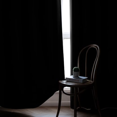 Blackout Curtains for Living Room Black 100" W x 84" L - view 6