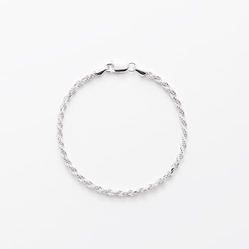 Sterling Silver Diamond-Cut Rope Chain Link Bracelet, 8", (previously Amazon Collection) - view 2