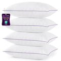 Pillows Standard Set of 4, Bed Pillow for Side, Back, and Stomach Sleepers, Down Alternative Filled Full Size Pillows, Luxury Hotel Quality and Machine Washable, 26" x 17", 4 Pack