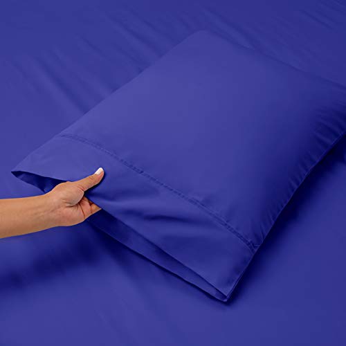 Bed Linen Set, Royal Blue, Deep Pocket King Size Sheets, 4 Piece Set - view 5