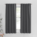 Blackout Curtains Thermal Insulated Window Treatment Panels Room Darkening Shade Drapes for Living Room Back Tab/Rod Pocket Bedroom Draperies, 34 x 63 Inch, Grey, 2 Panels