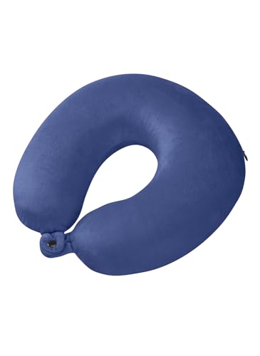 TA Revolution Memory Foam Neck Pillow, Ergonomic & Comfortable, Travel Pillow for Airplane, Car & Travel, Black, midnightblue, 30 cm, travel pillow