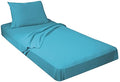 100% Combed T-Shirt Cotton Jersey Knit Camp Sheet Set, 1 Fitted cot Sheet, 1 Flat Sheet, 1 Standard Pillow case (Aqua, Cot Size 30"X75")