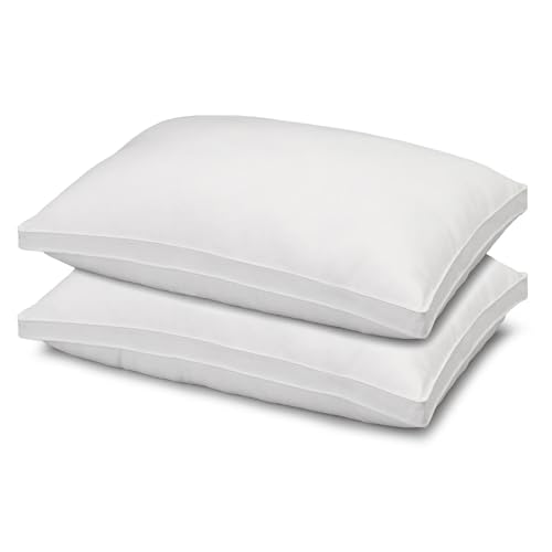 Queen Size Pillows Gel Fiber Firm Washable White Set of 2 - view 3