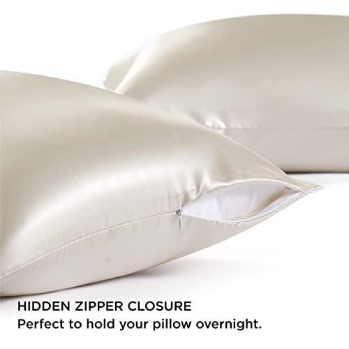Satin Pillowcase with Zipper, Pillow Cases Queen Size Set of 2 - view 4