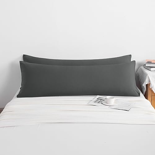 Body Microfiber Pillowcases, Set of 2, Dark Grey - view 4