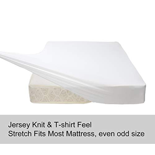 Soft Stretch Queen Fitted Sheet Only, Jersey Knit, White - view 3