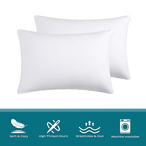 100% Cotton Zippered Pillow Cases King Size Set of 4, Super Soft & Breathable Pillow Protectors with Zipper, White Pillow Case Covers 20x36 Inches - view 6