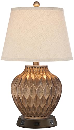 Buckhead 22" High Table Lamp Brown USB Workstation Base Warm Bronze Urn - view 2
