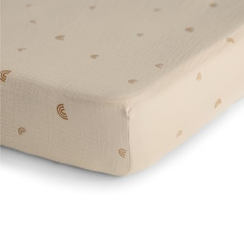 Extra Soft Muslin Fitted MINI Crib Sheet | 24"x 38" (Rainbows) - view 2