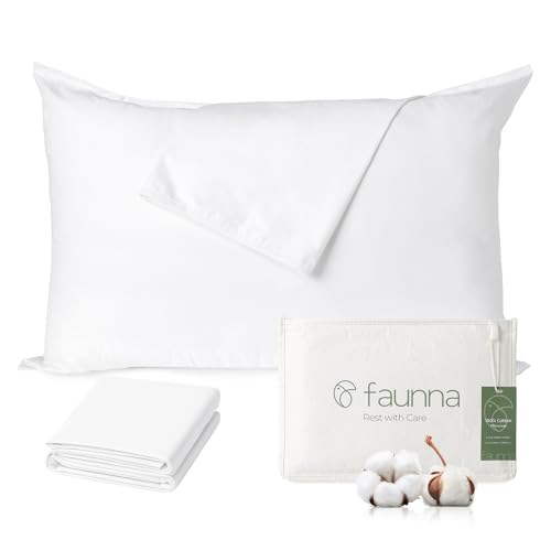 100% Cotton Pillow Protectors, 600 Thread Count, Standard, 4 Pack