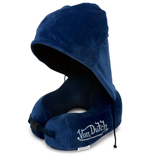 Eyeconic Hooded Memory Foam Travel Neck Pillow, Navy