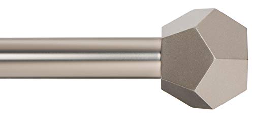 Drapery Treatment Window Curtain Rod - Faceted Hexagonal 1 inch Pole. 48 to 86 Inch. Black - view 6