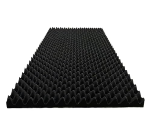 1 Pack Egg Crate Foam Sound Proof Foam Panels for Walls,48''X24''X2'' inch Acoustic Panels, high-Density Fireproof soundproof Wall Panels, Professional Acoustic Treatment (Black)