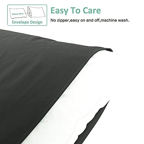 Microfiber King Pillowcases, 2 Pack, 20 x 36, Dark Grey - view 3