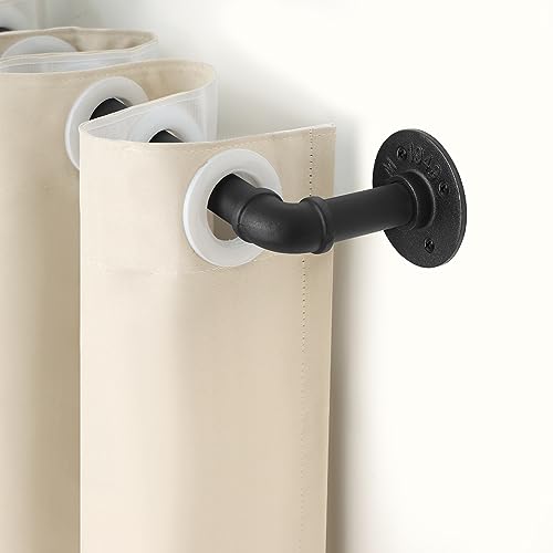 Industrial Blackout Curtain Rod, 34-48 Inch, 1 Inch Diameter, Heavy Duty, Adjustable, Wrap Around, Black - view 2