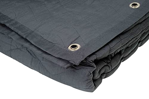 Small Black Sound Dampening Blanket with Grommets - 48" x 48" - Moving Blanket with Sound Absorption - Cotton/Polyester Woven (Machine Washable) - view 3