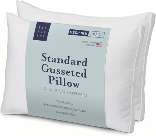 Queen Size Pillows Gel Fiber Firm Washable White Set of 2 - view 2