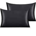Standard Satin Pillowcases, Set of 2, Black