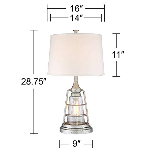 Fisher 28.75" Tall Table Lamp Galvanized Metal Night Light Lantern LED - view 4