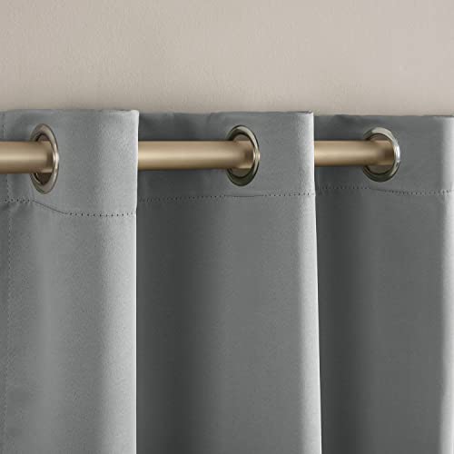 48 Inch Blackout Waterproof Short Curtains for Windows, Thermal Insulated Grommet Drapes for Kitchen Bedroom Small Window, 36'' W x 48'' Length 2 Panels Set, Light Grey - view 3